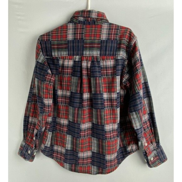 Brooks Brothers Fleece Shirt Boys XS Madras Plaid Button Down 100% Cotton - Picture 8 of 11